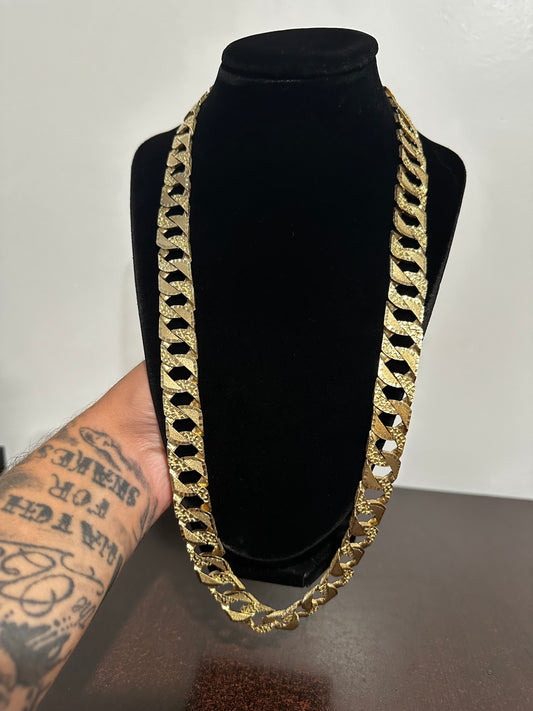 10K Diamond Cut Nugget Chain 26”