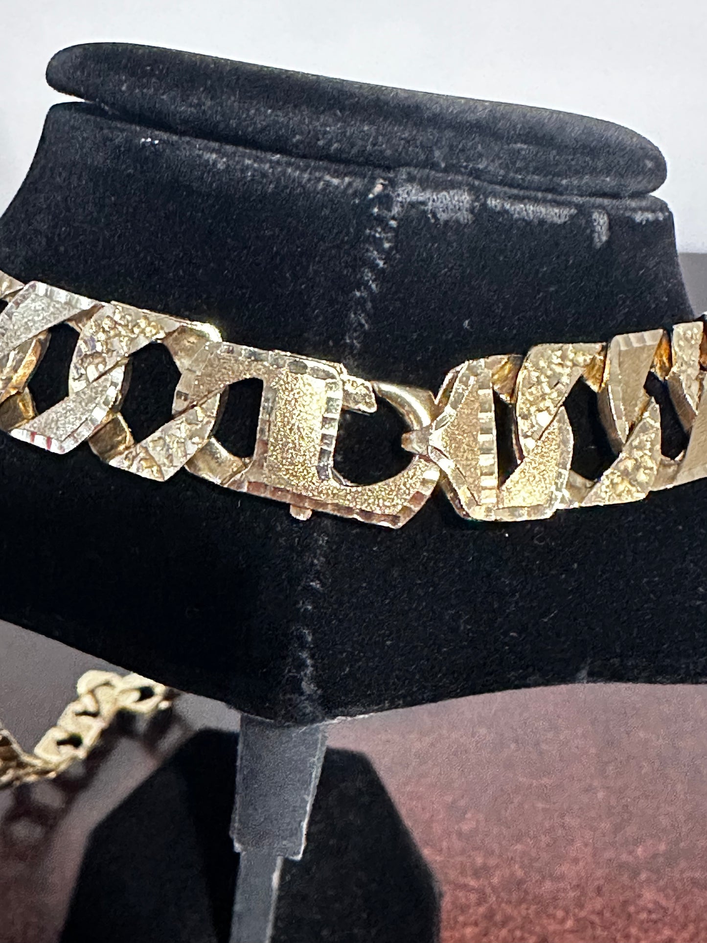 10K Diamond Cut Nugget Chain 26”