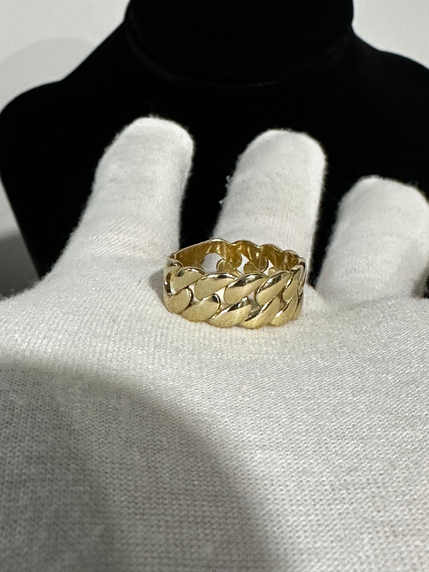 10K Cuban Link Ring Size 8