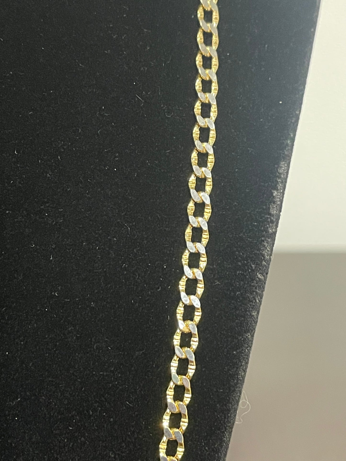10K Diamond Cut Curb Chain 24”