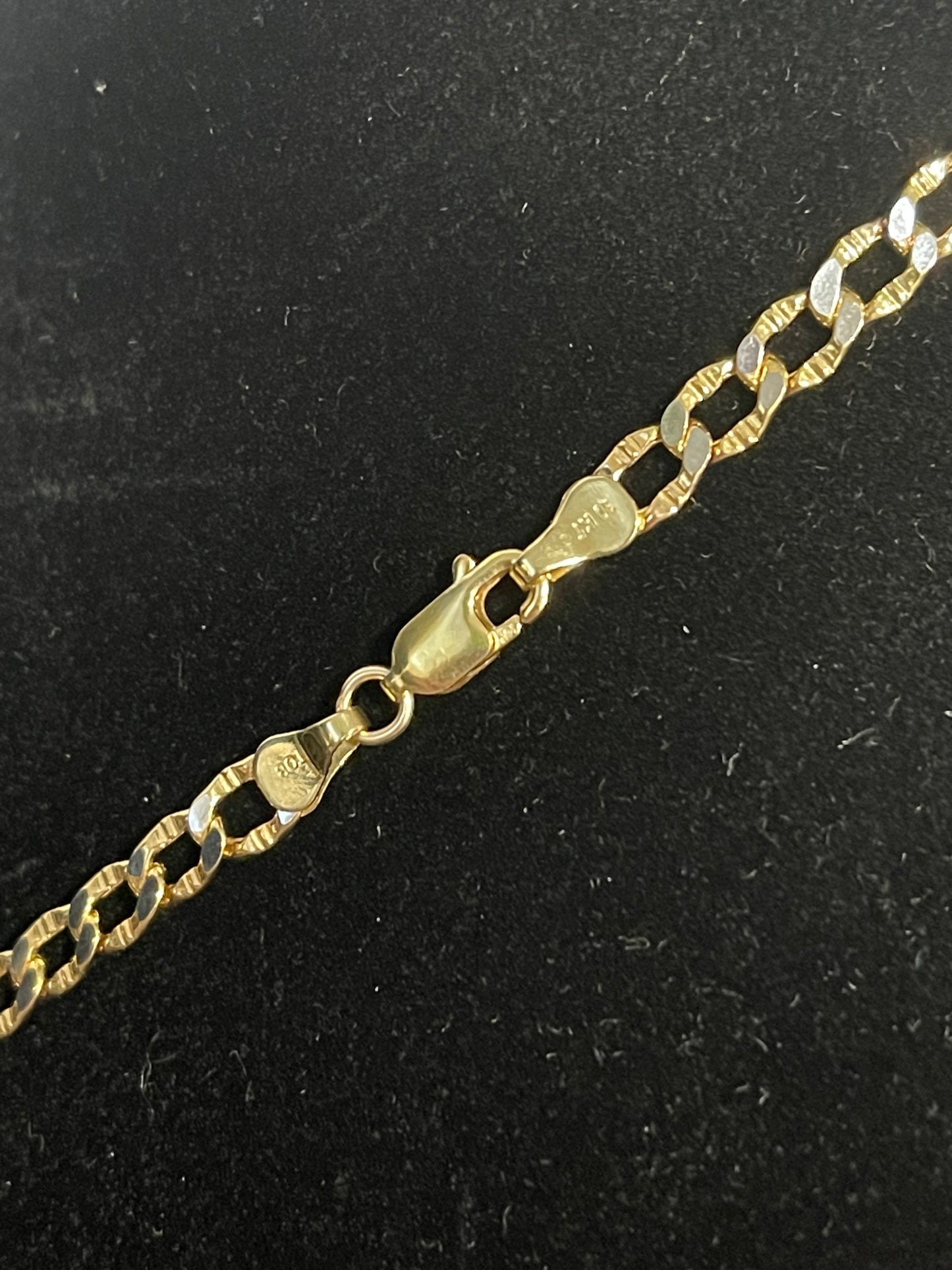 10K Diamond Cut Curb Chain 24”
