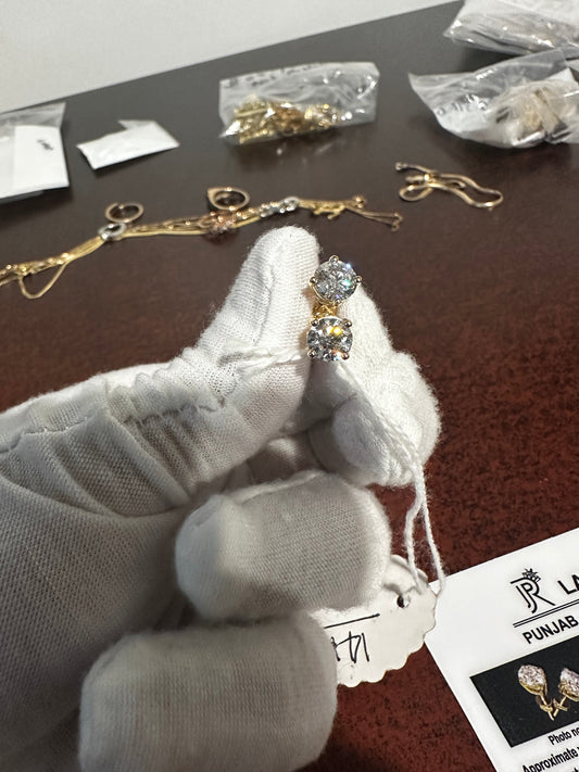 14K VVS 2ct Studs