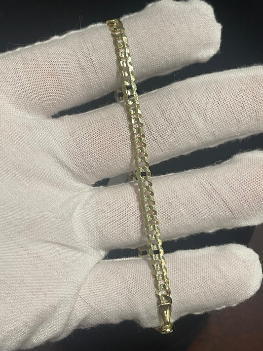 10K Solid Curb Bracelet 8”