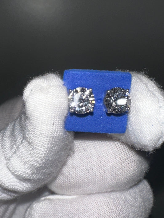 14K VVS 2.03ct Studs