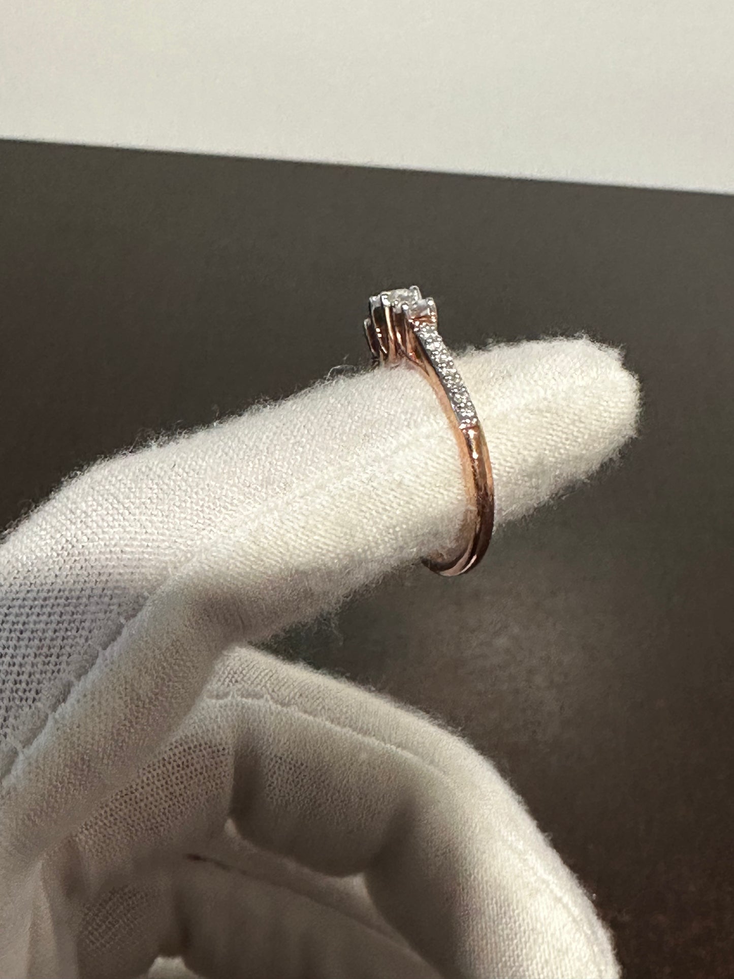 10K Rose Gold Diamond Engagement Ring