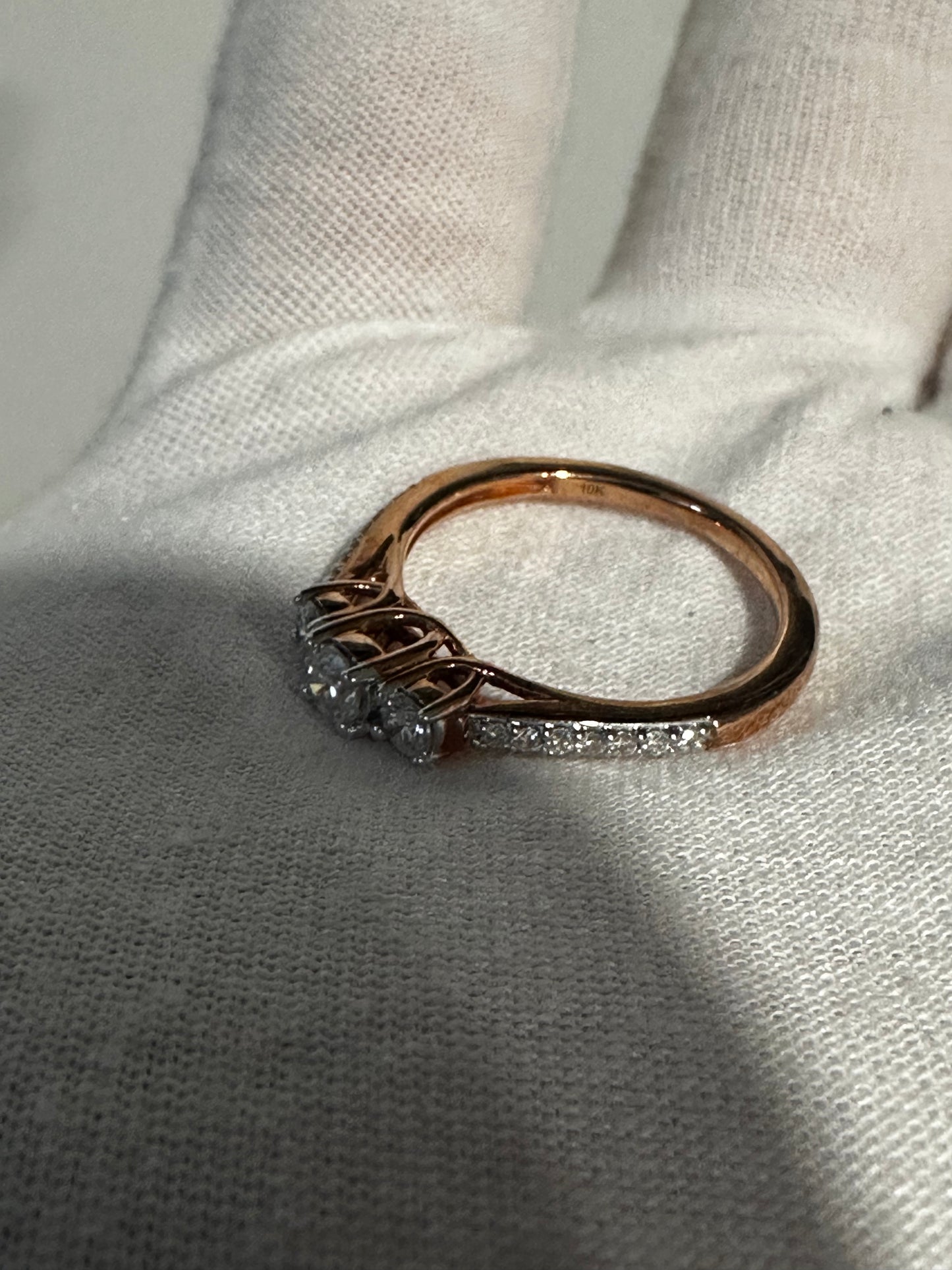 10K Rose Gold Diamond Engagement Ring