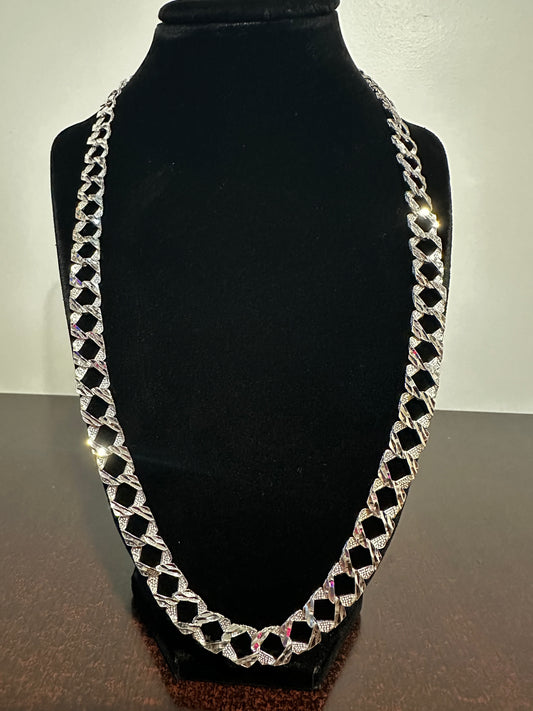 Silver Diamond Cut Chain 24”