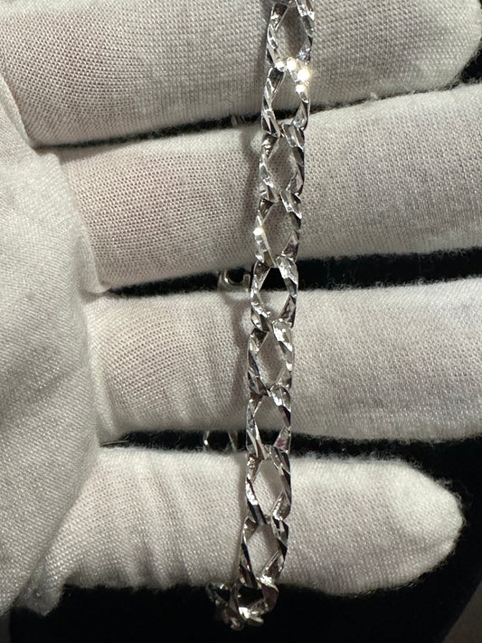 Silver Diamond Cut Bracelet 8.5”