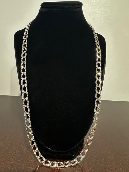 Silver Diamond Cut Chain 26”