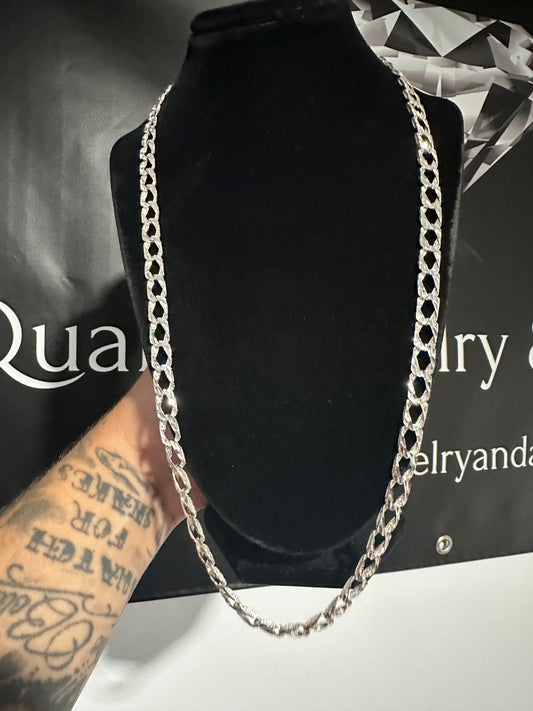 Silver Diamond Cut Chain 26”