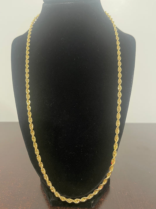 10K Italian Rope Chain 24”