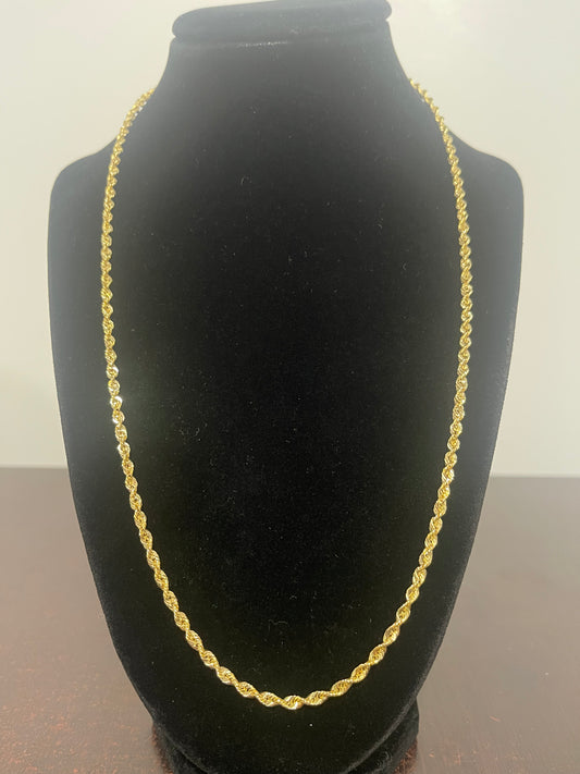 10K Italian Rope Chain 22”