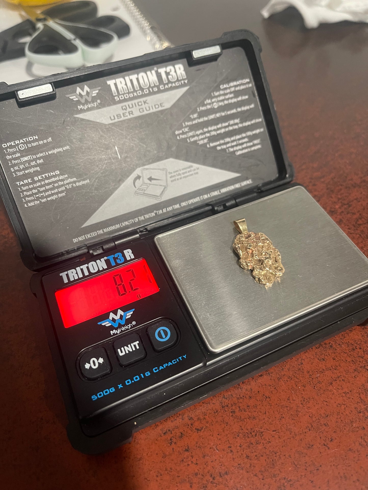 10K Solid Nugget Pendant