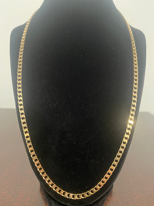 10K Solid Curb Chain 23”