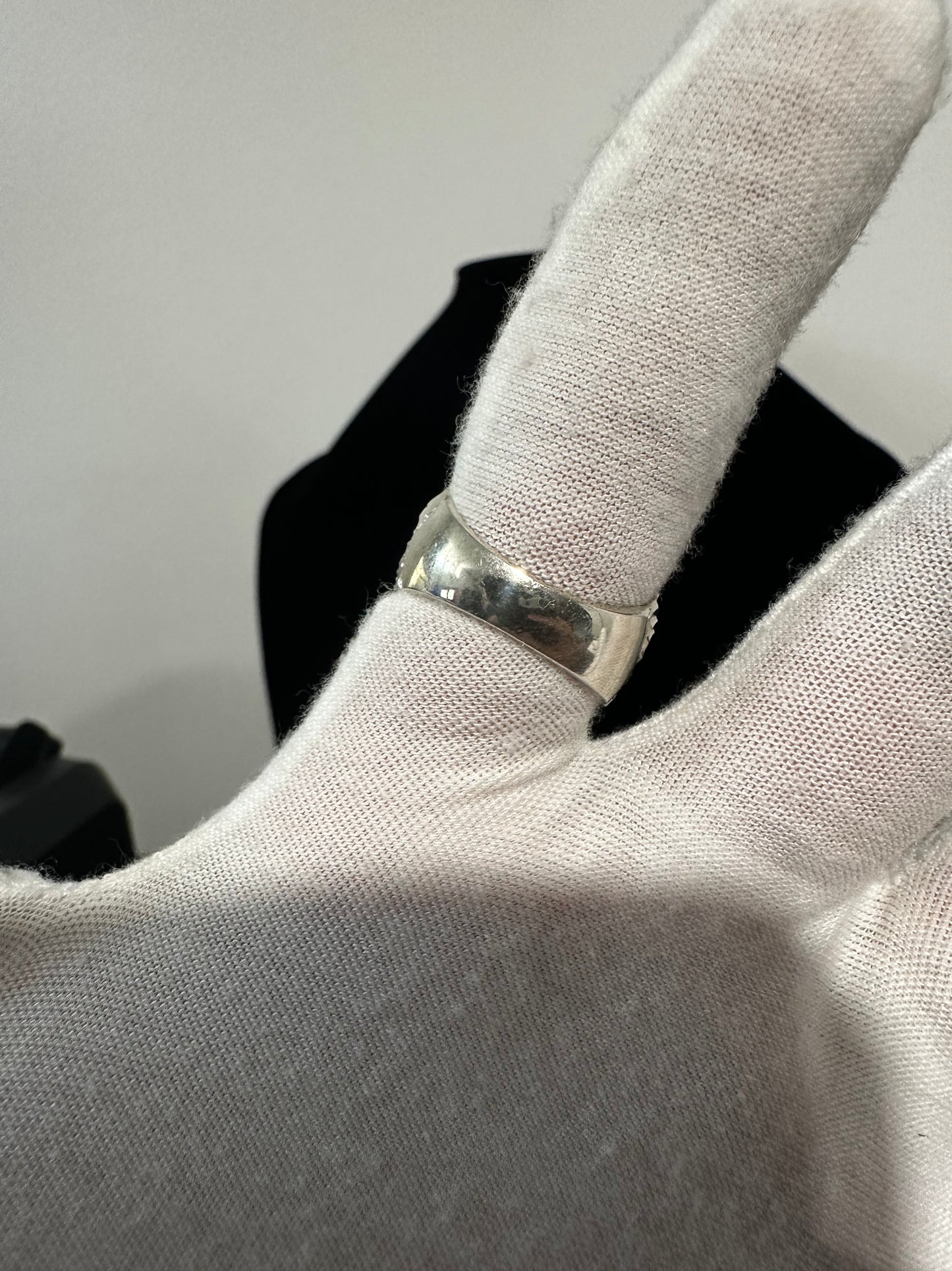 Silver Nugget Ring Round Size 9