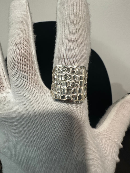 Silver Nugget Ring Size 11