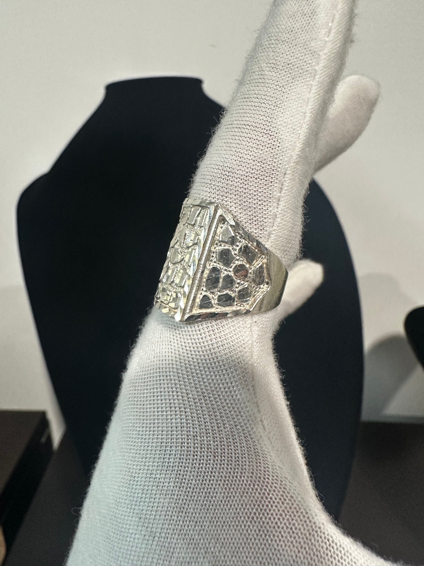 Silver Nugget Ring Size 11