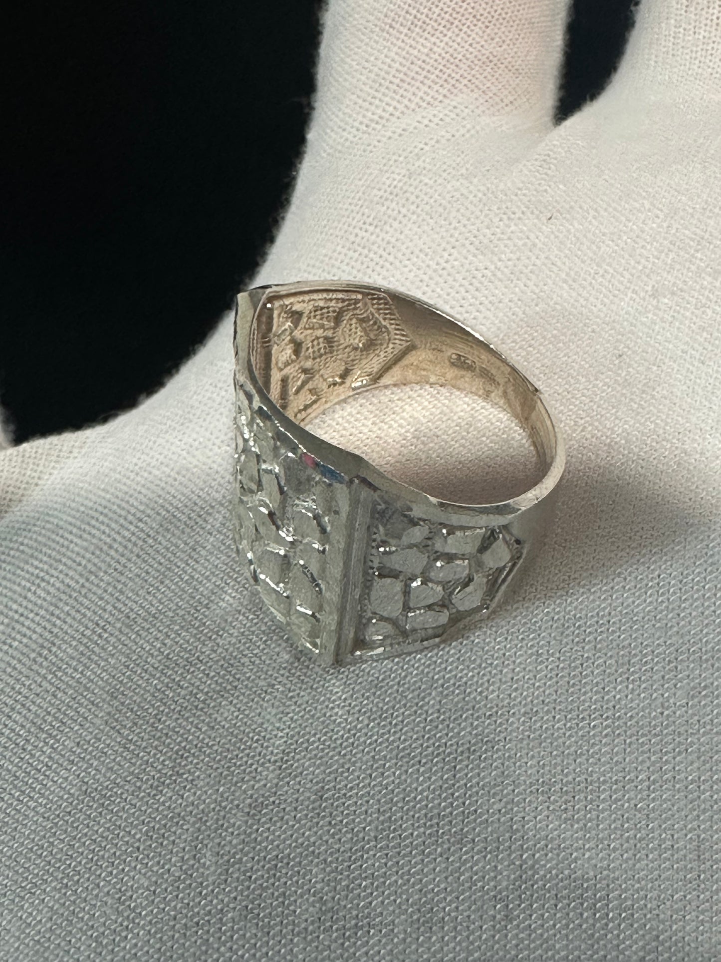 Silver Nugget Ring Size 11