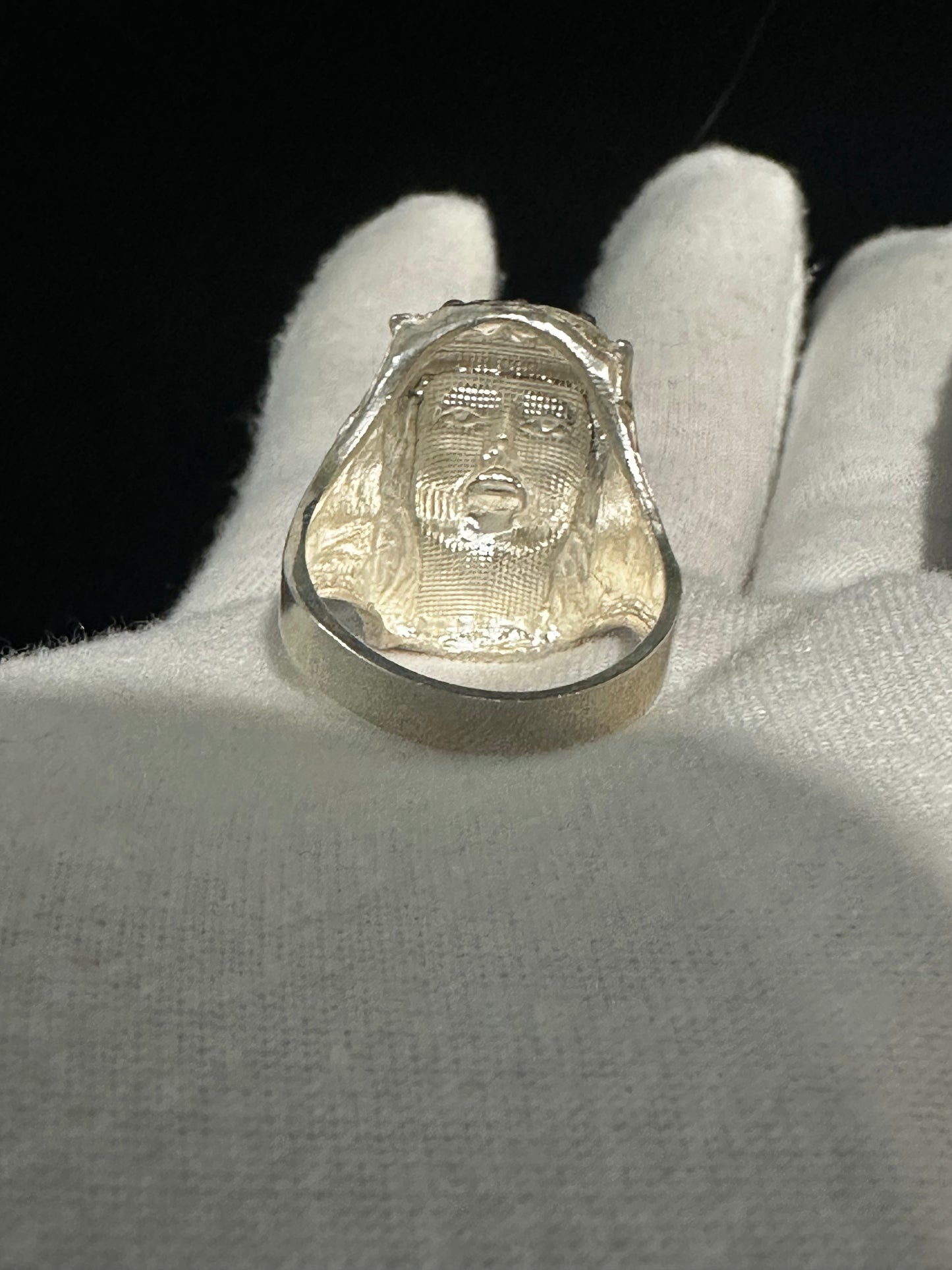 Silver Jesus Ring Size 10.25