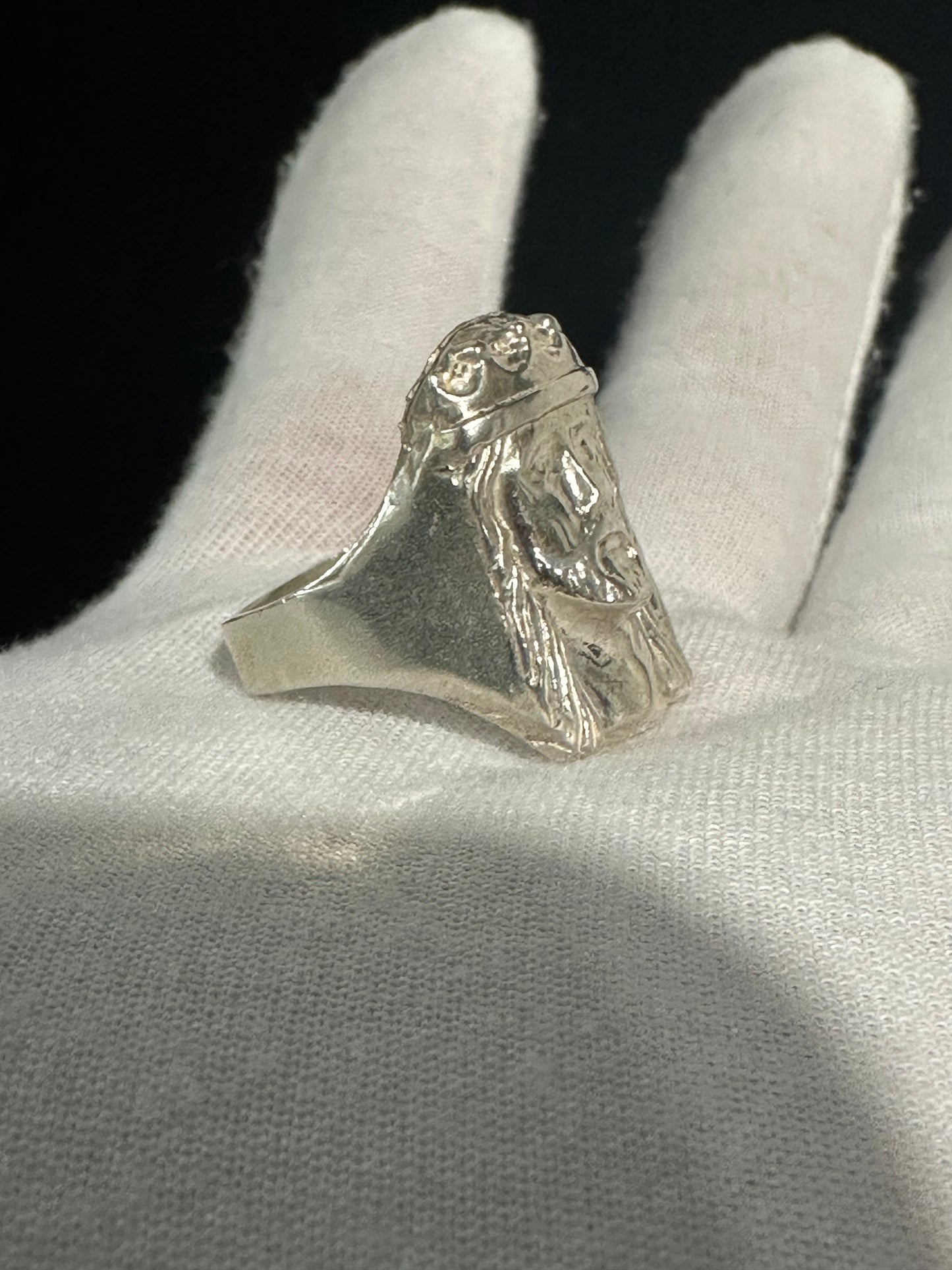 Silver Jesus Ring Size 10.25