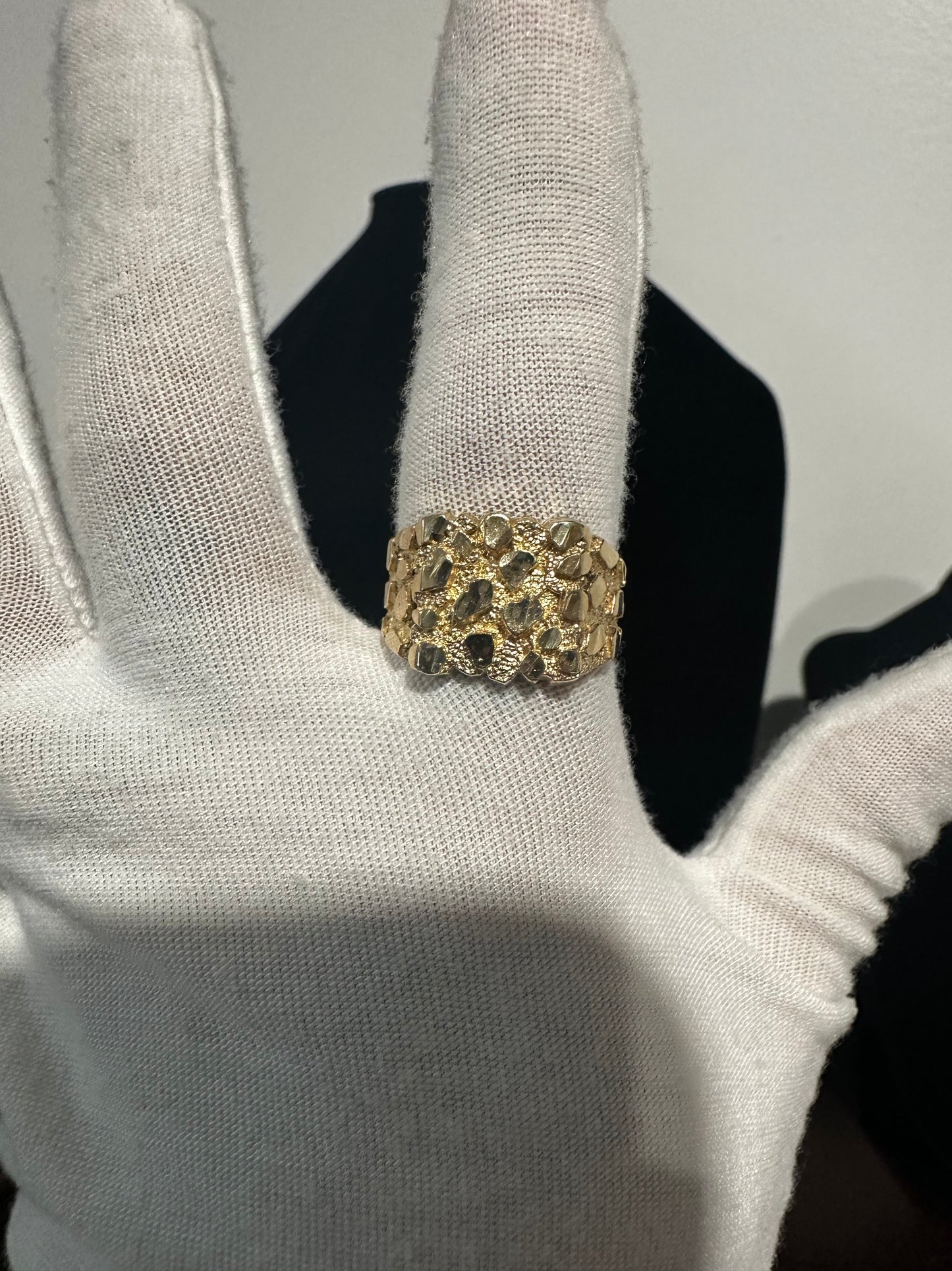 10K Gold Nugget Ring Size 10.25