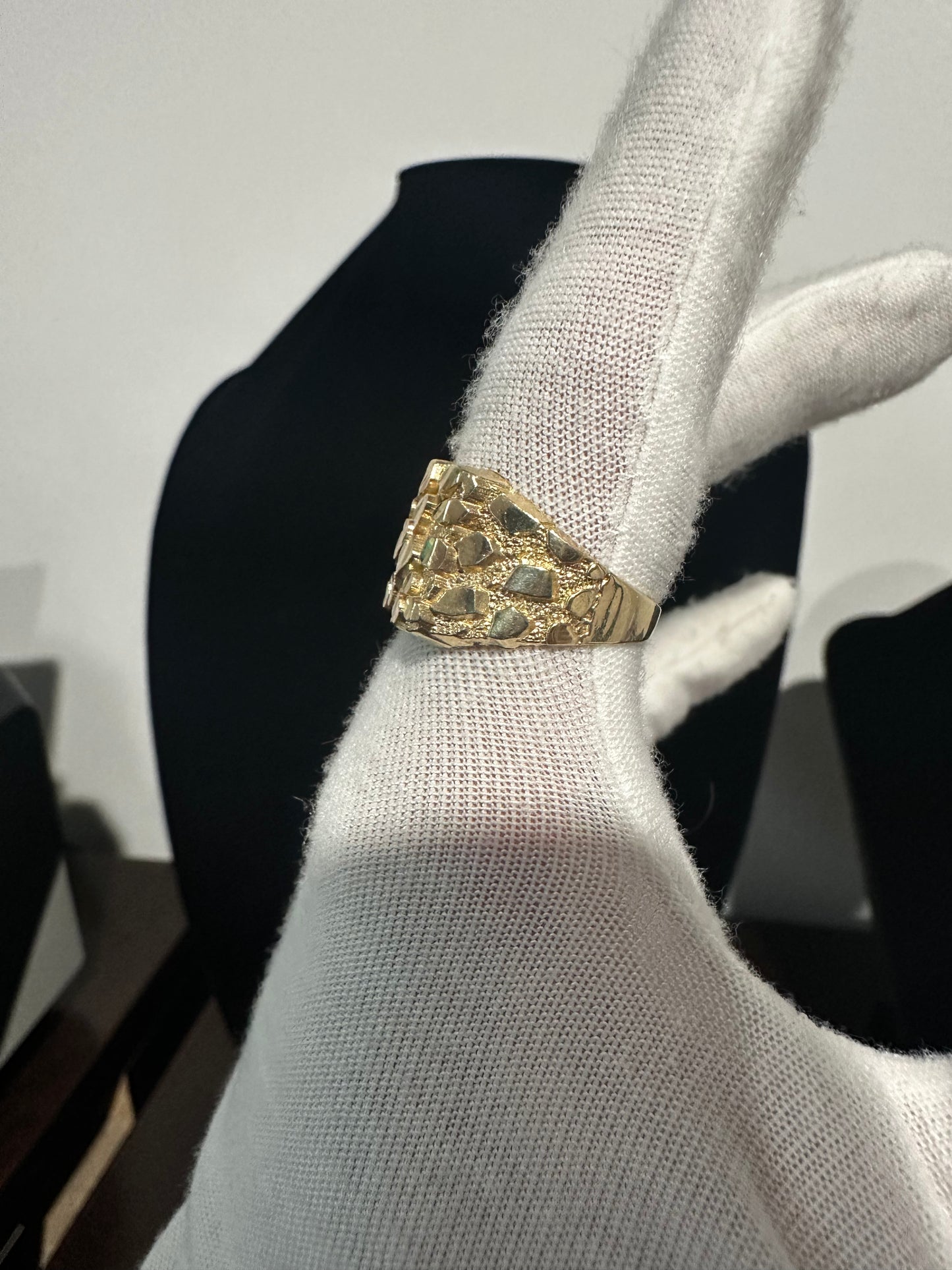10K Gold Nugget Ring Size 10.25