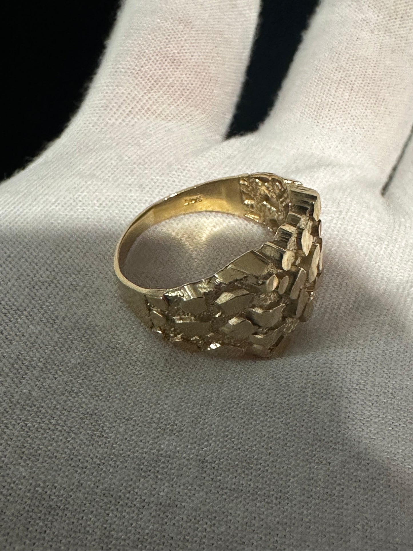 10K Gold Nugget Ring Size 10.25