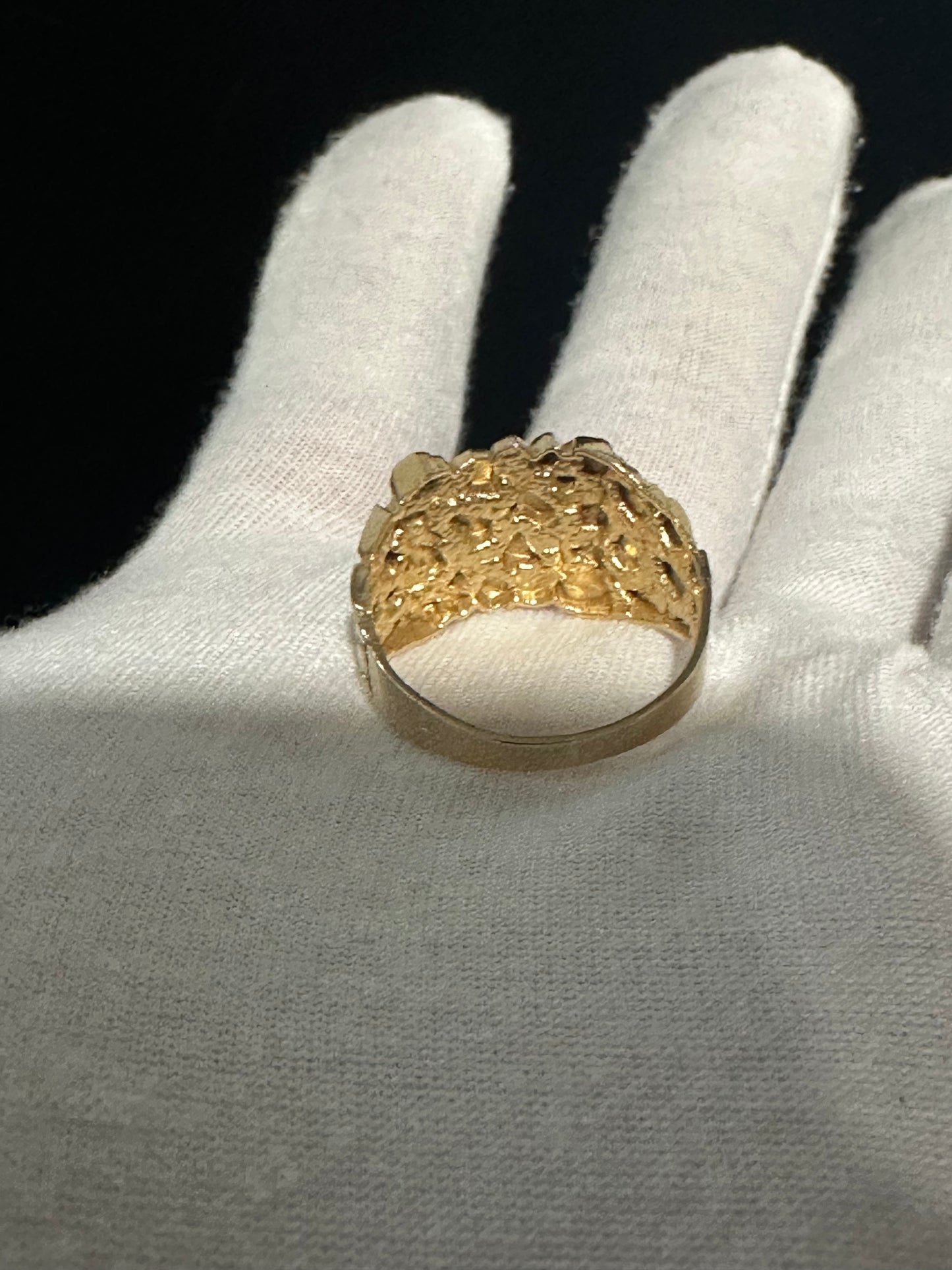 10K Gold Nugget Ring Size 10.25