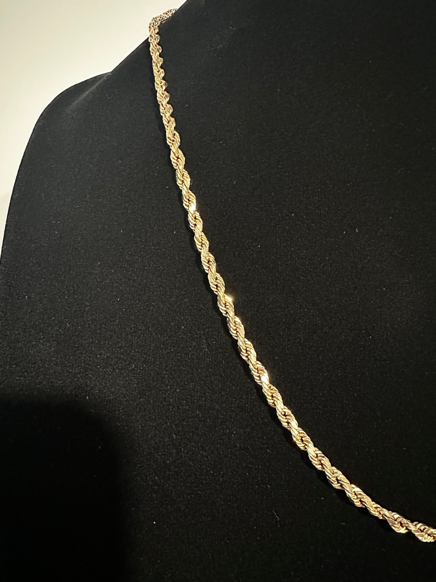 10K Gold Rope Chain 27”