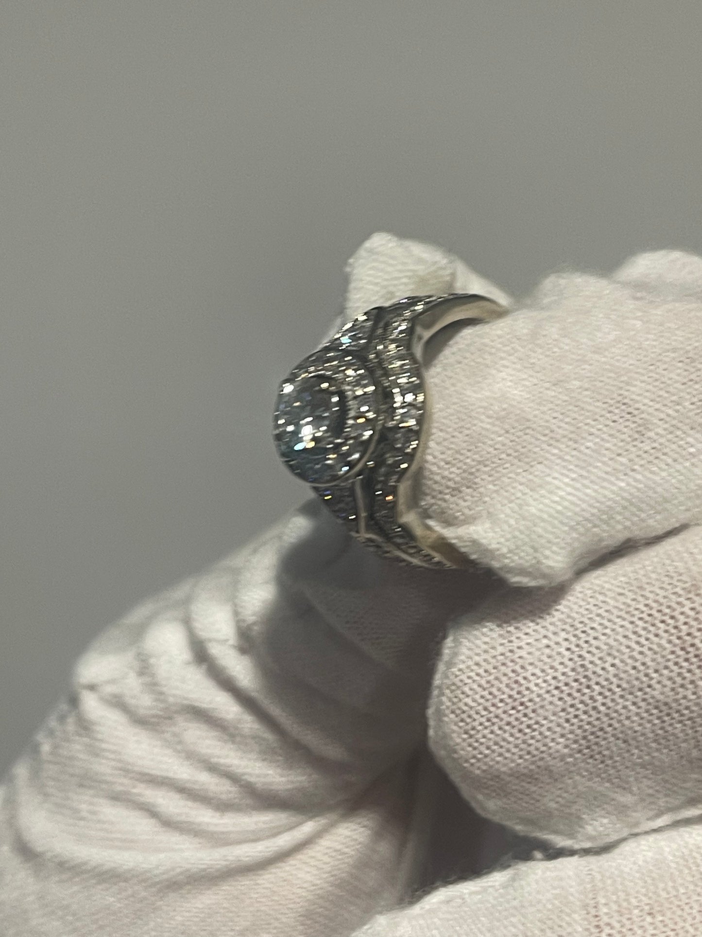 14K White Gold Natural Diamond Wedding Set