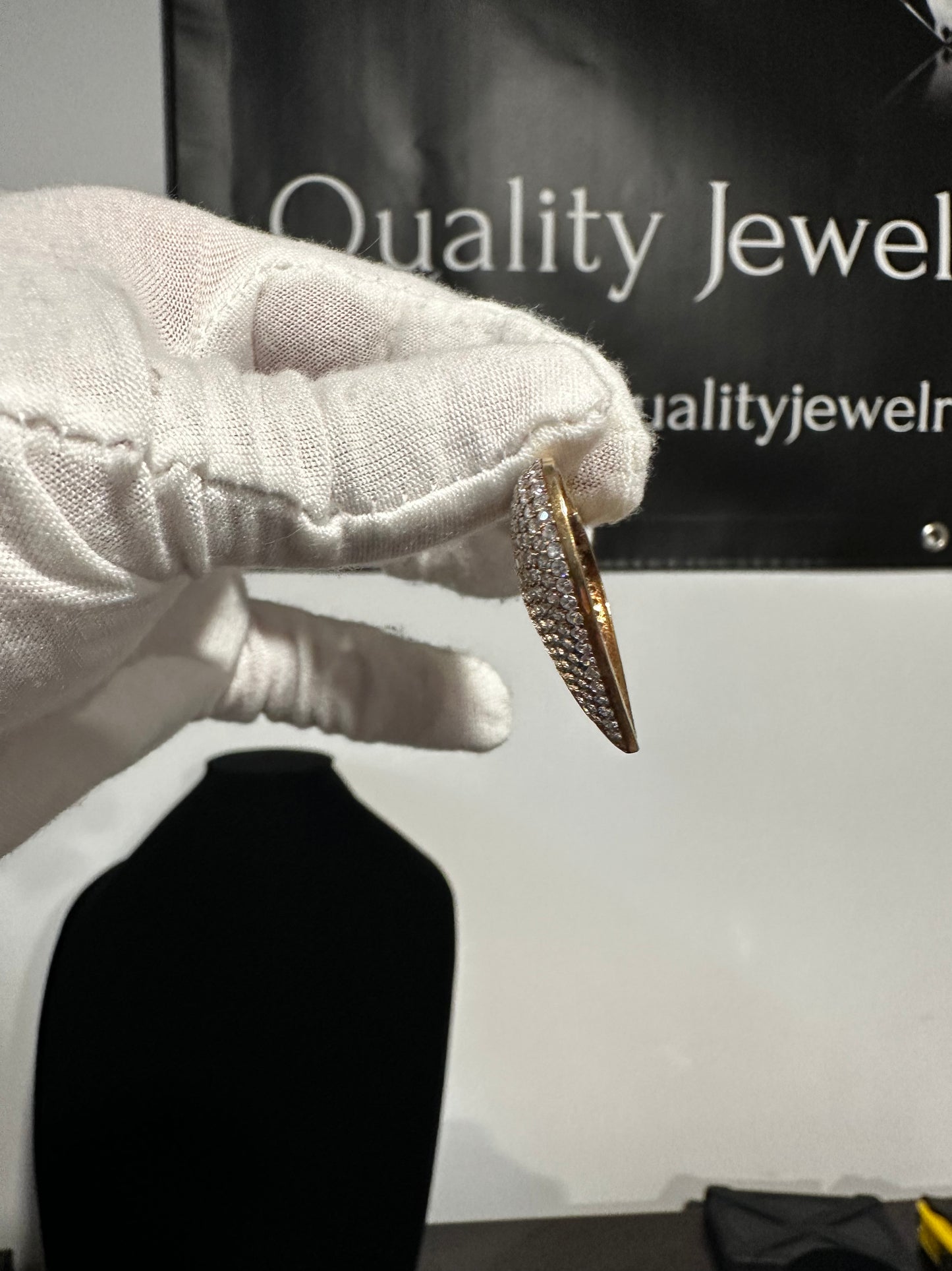 10K Gold Broken Heart CZ Pendant
