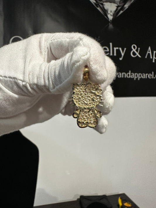 10K Nugget Style “Hello Kitty” Pendant