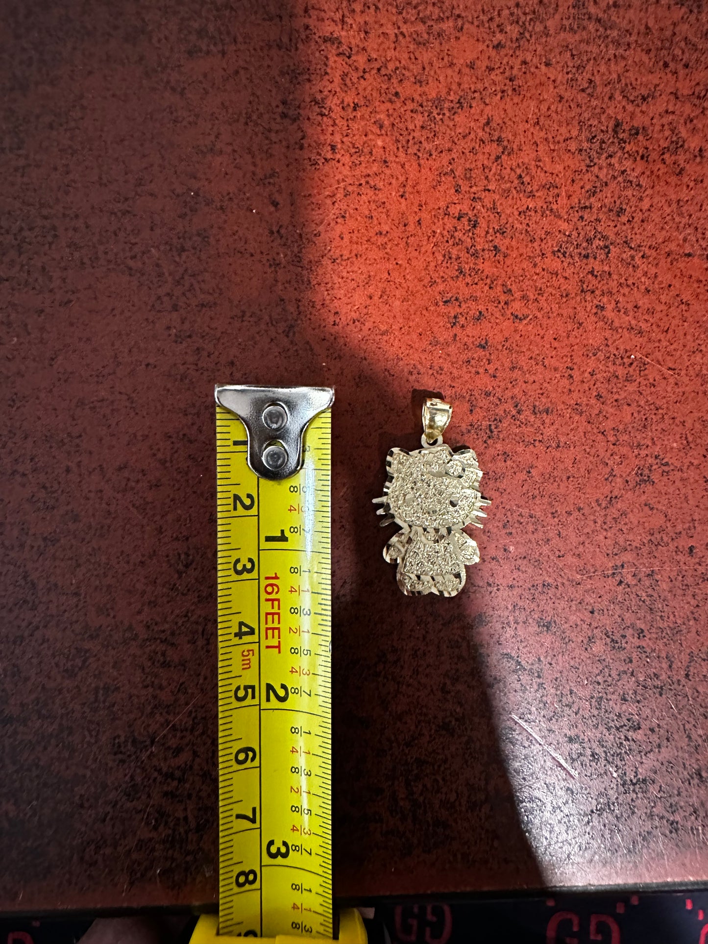 10K Nugget Style “Hello Kitty” Pendant