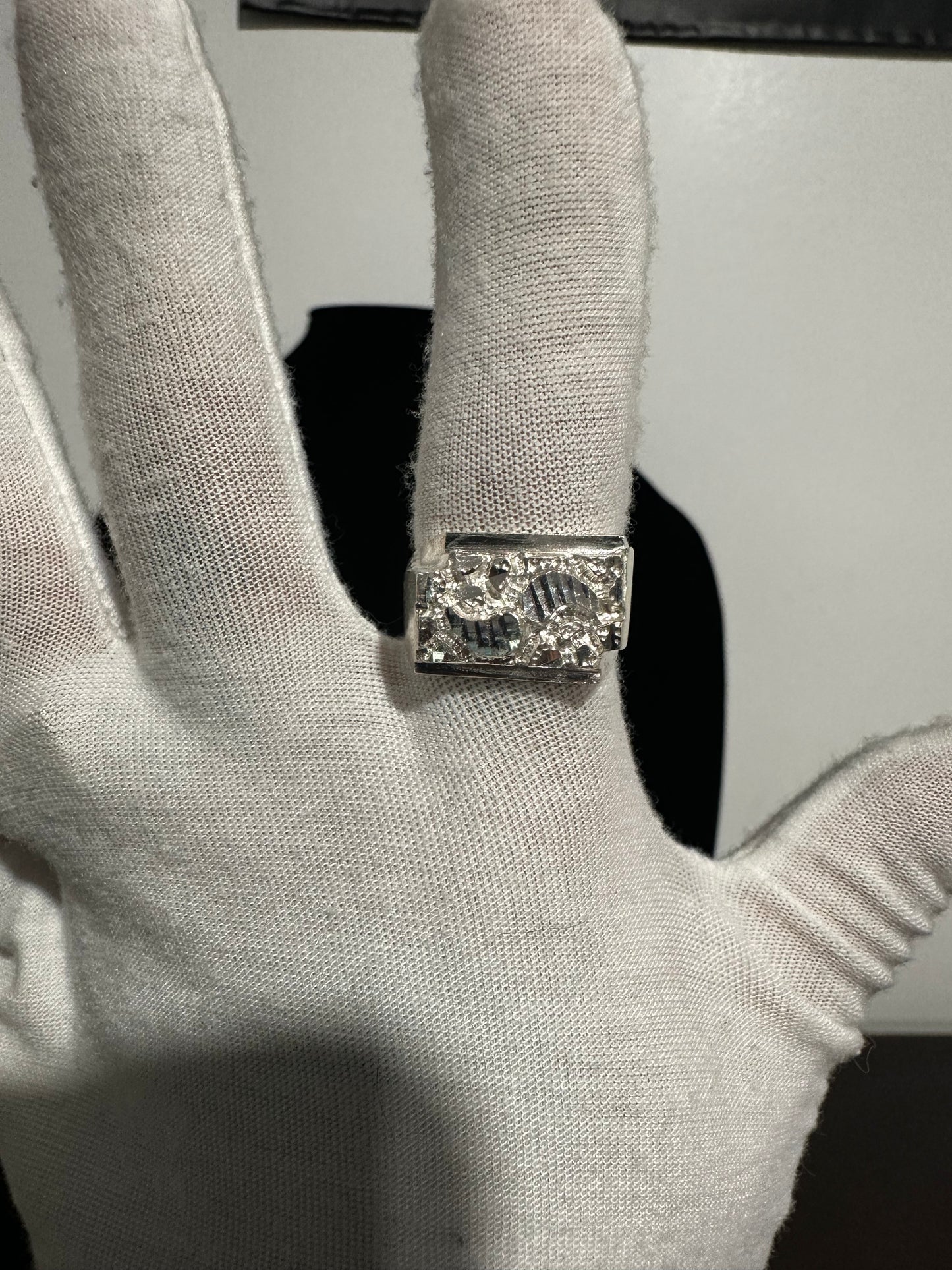 Silver Nugget Ring Size 10