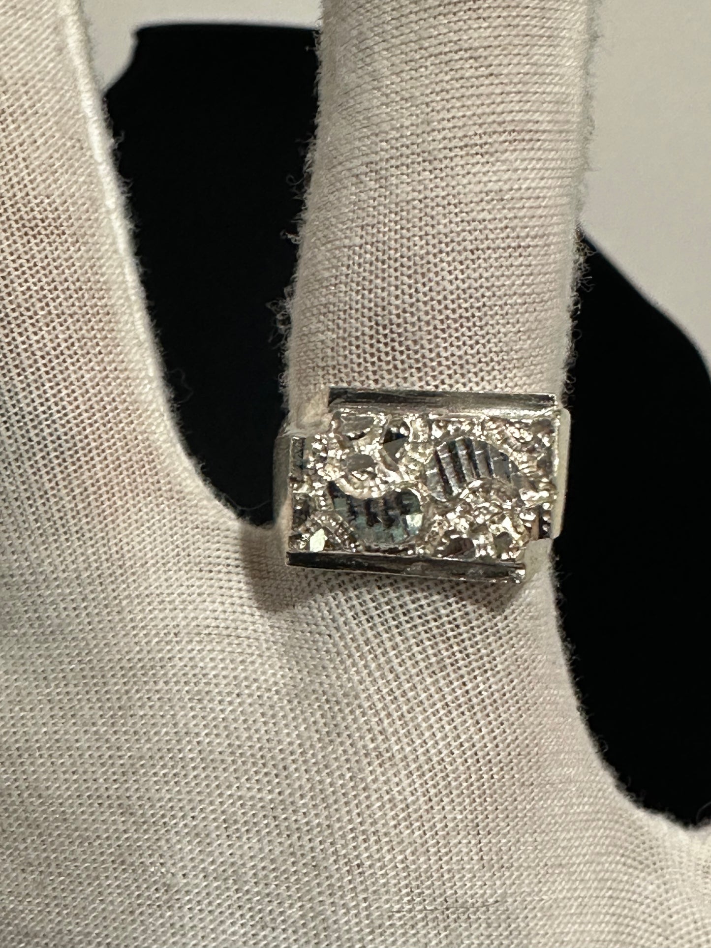 Silver Nugget Ring Size 10