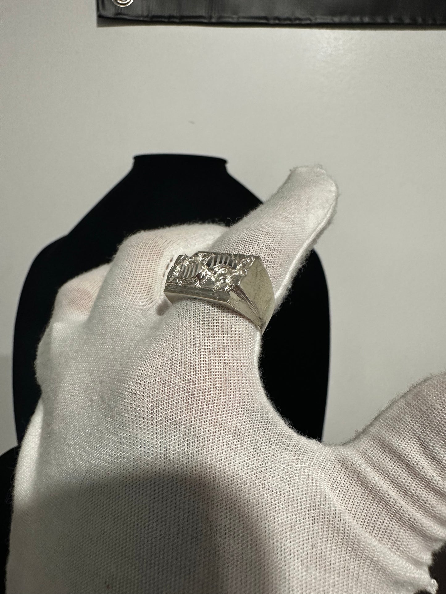 Silver Nugget Ring Size 10