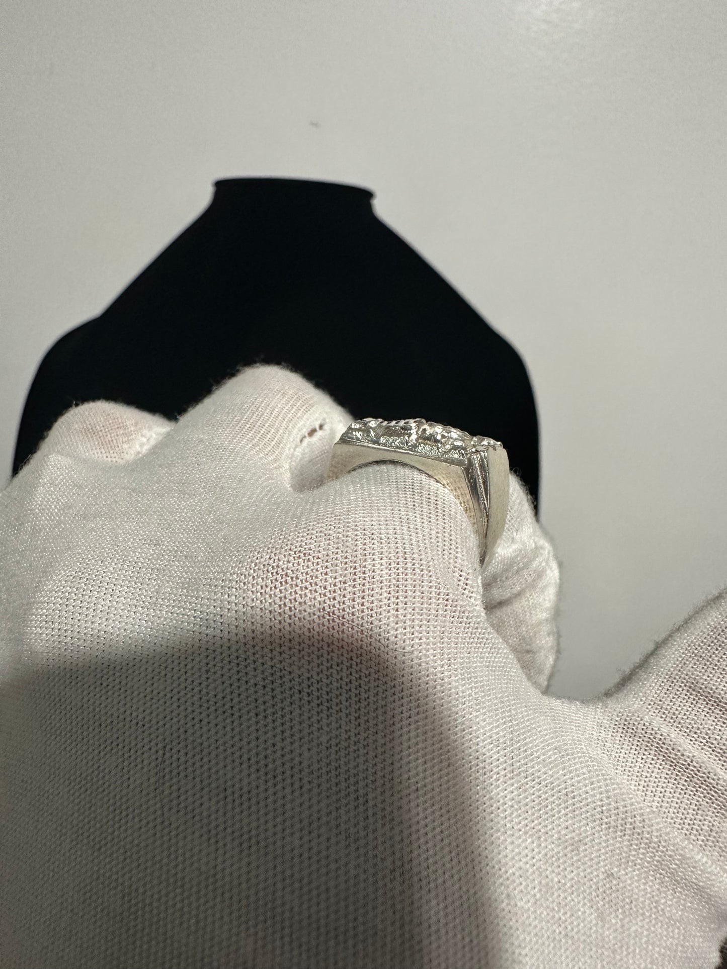 Silver Nugget Ring Size 10