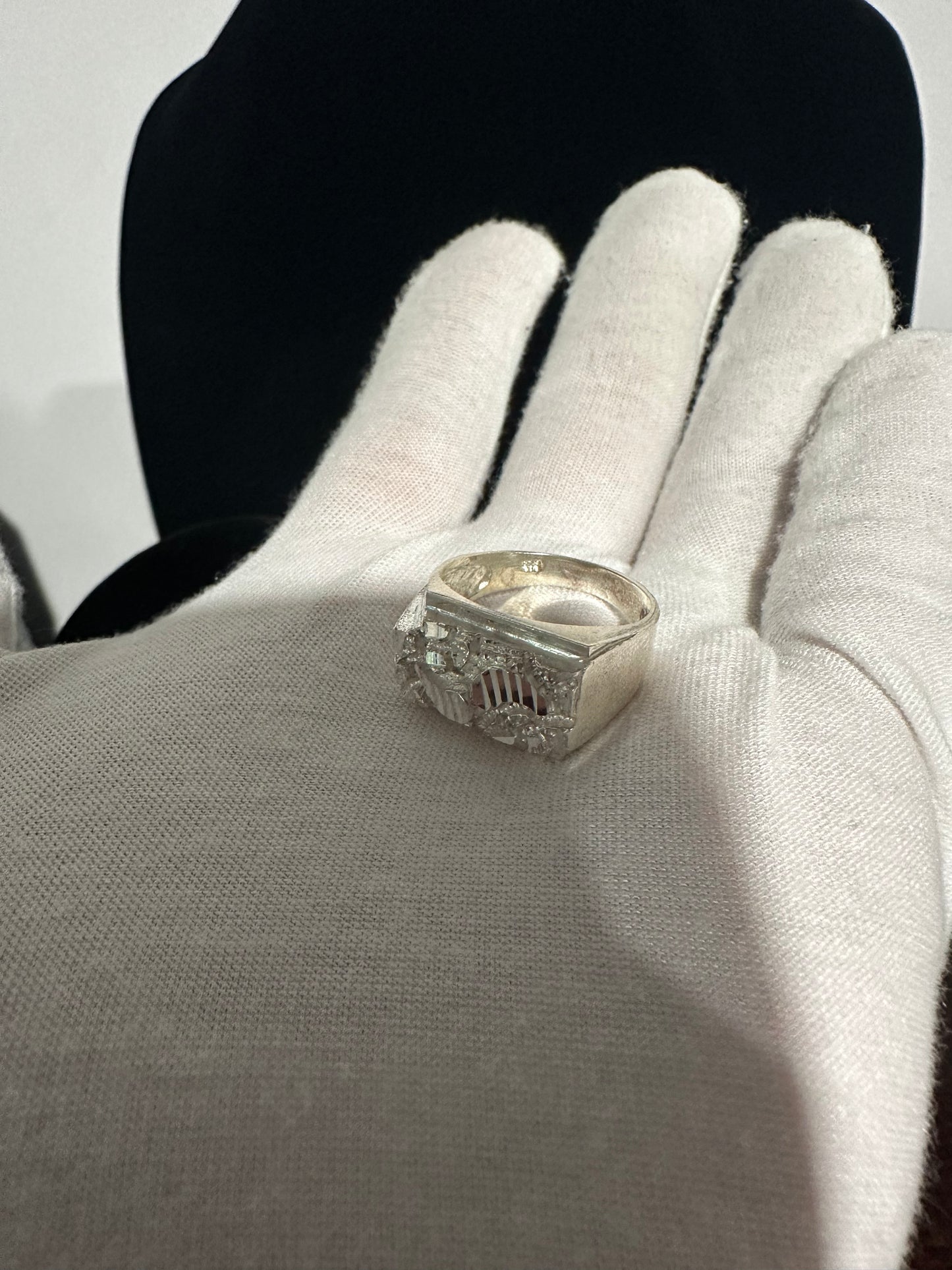 Silver Nugget Ring Size 10