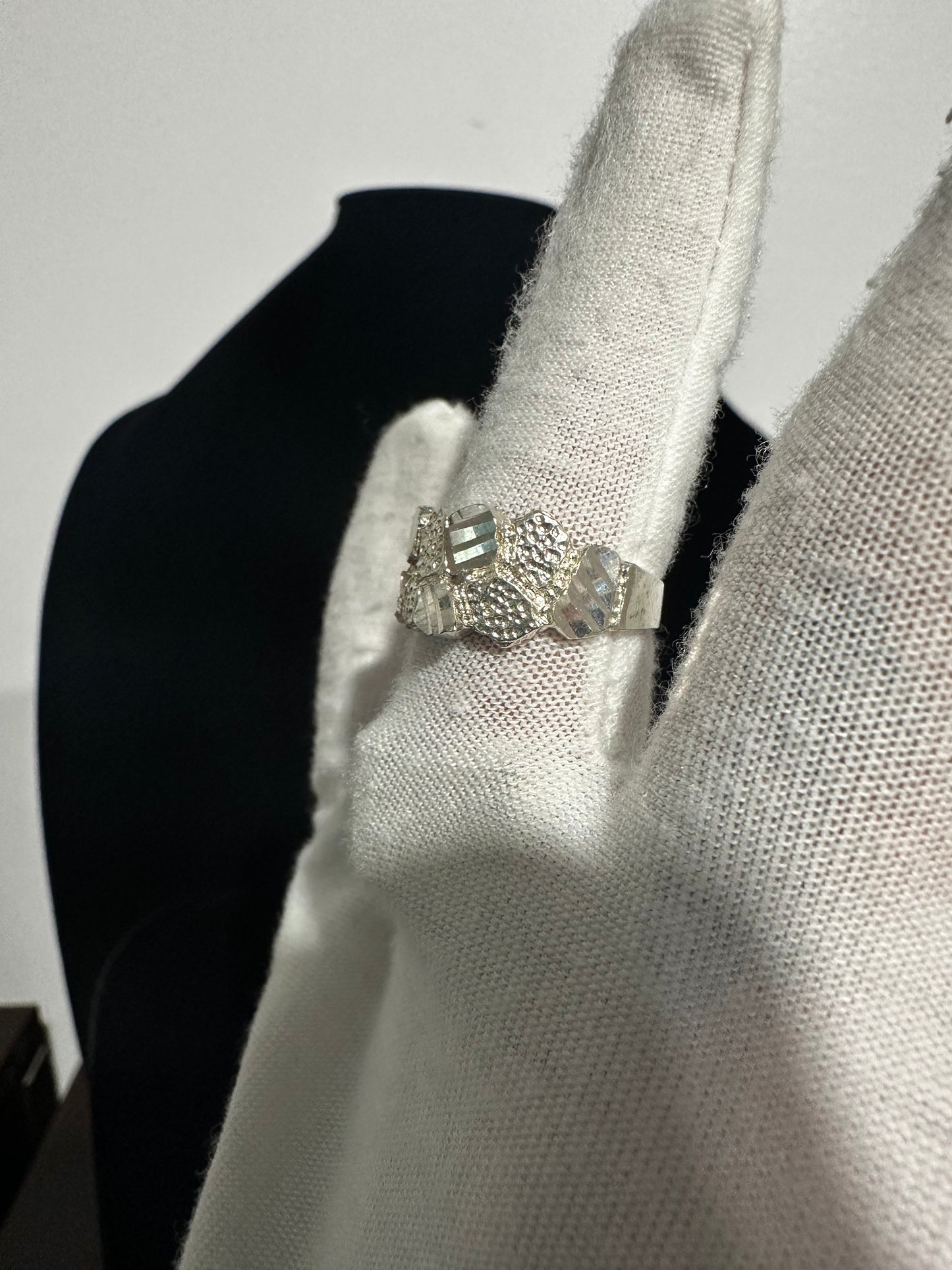 Silver Nugget Ring Size 7.75