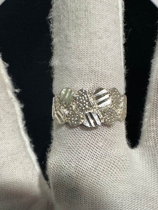 Silver Nugget Ring Size 7.75