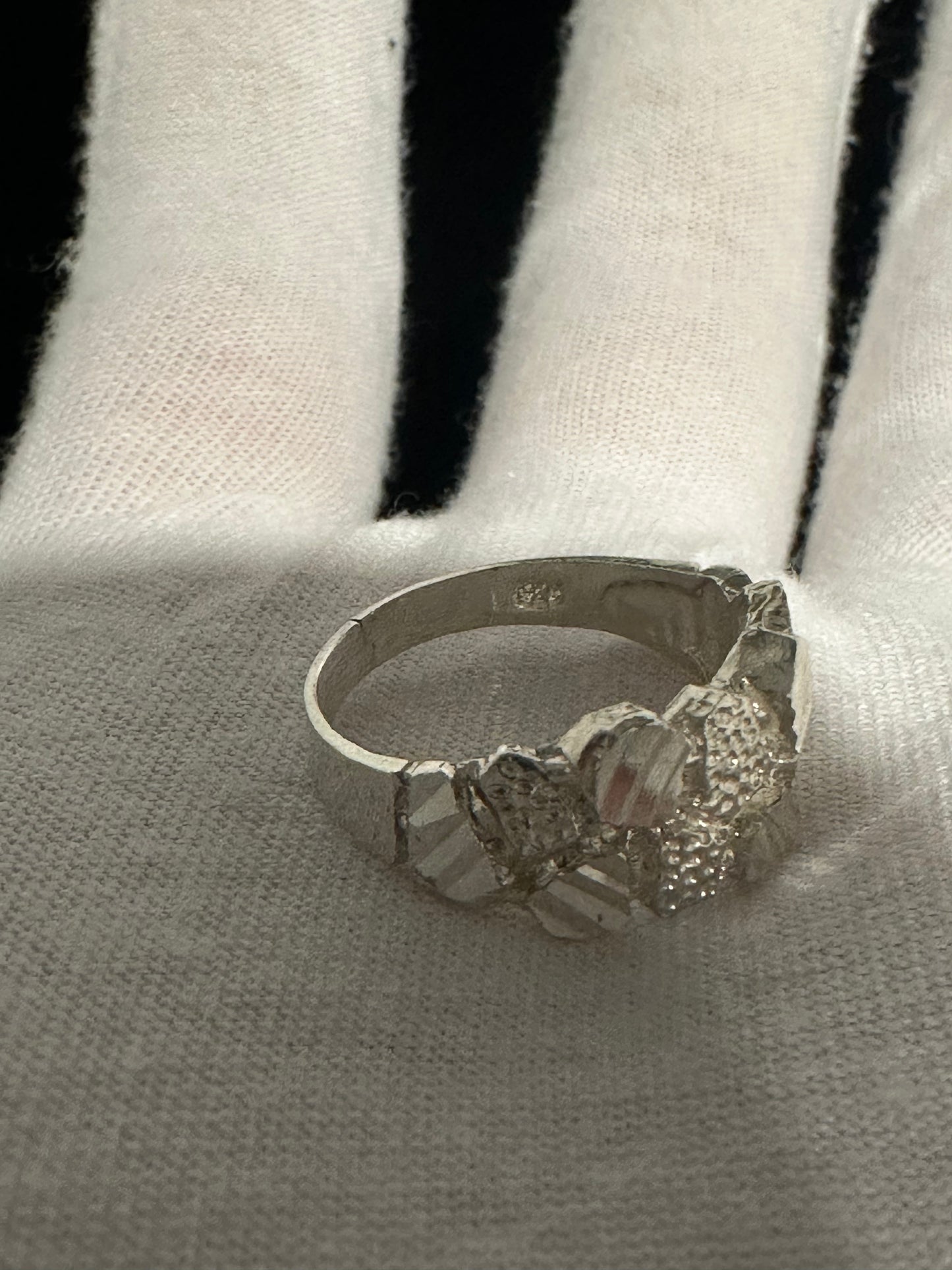 Silver Nugget Ring Size 7.75
