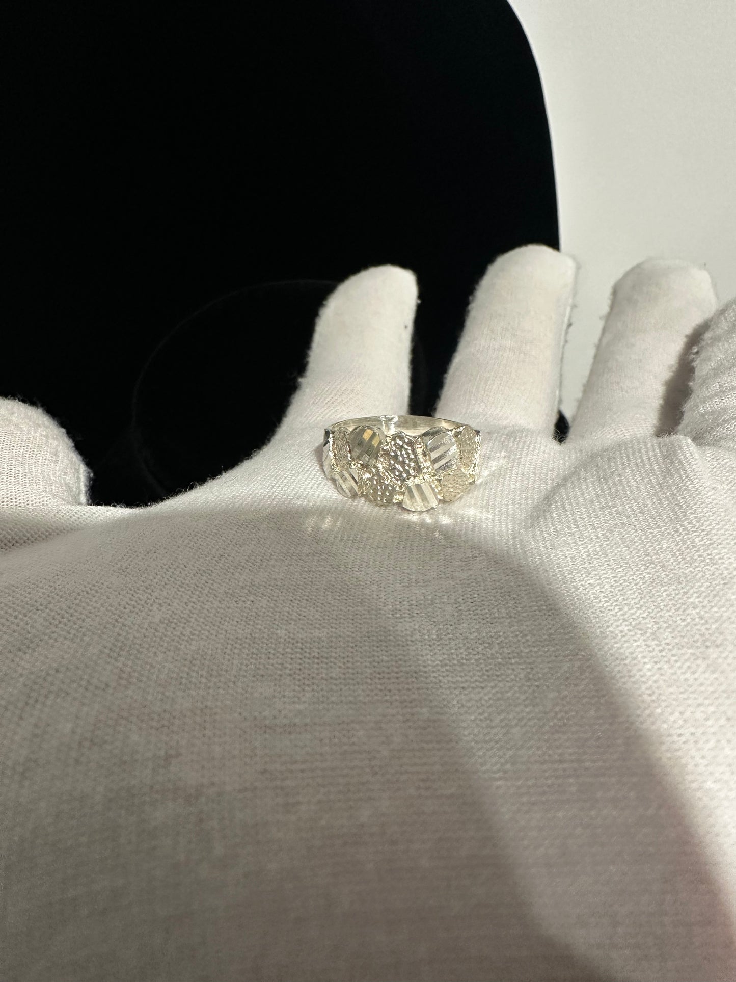 Silver Nugget Ring Size 7.75