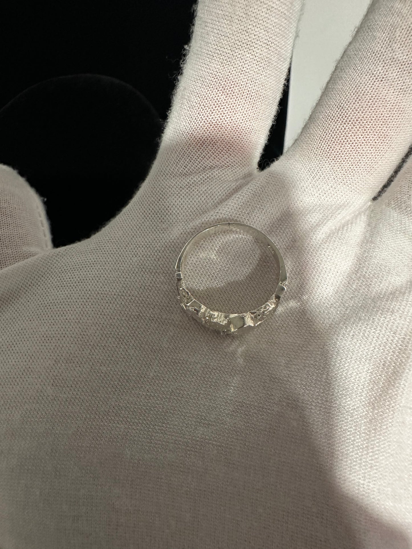 Silver Nugget Ring Size 7.75