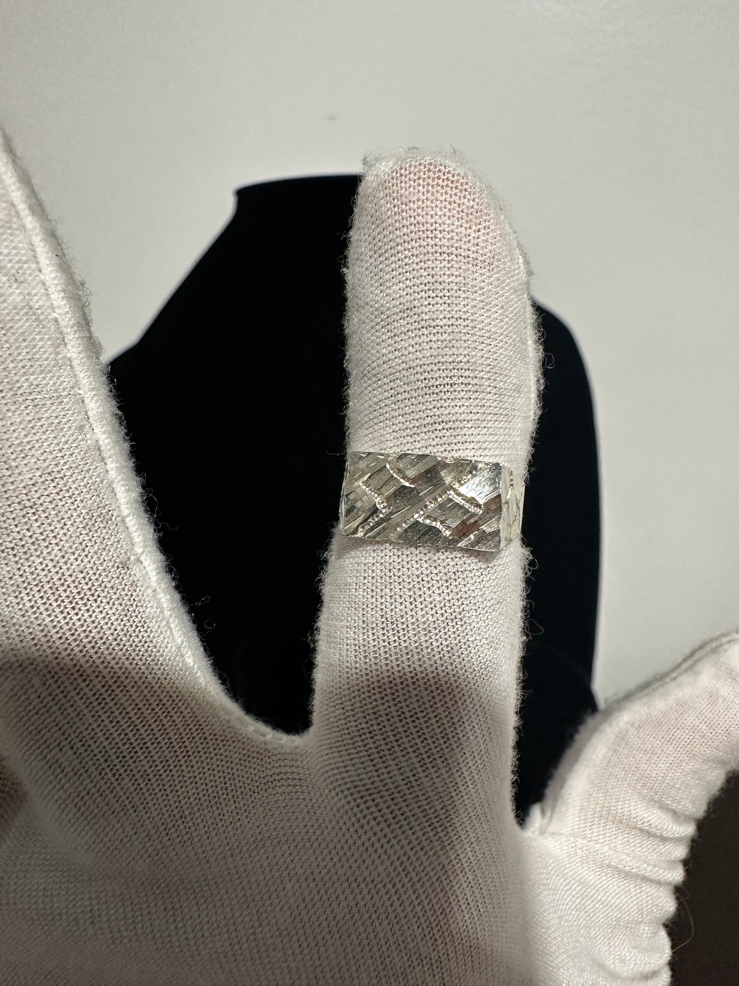 Silver Rectangle Nugget Ring Size 7.75