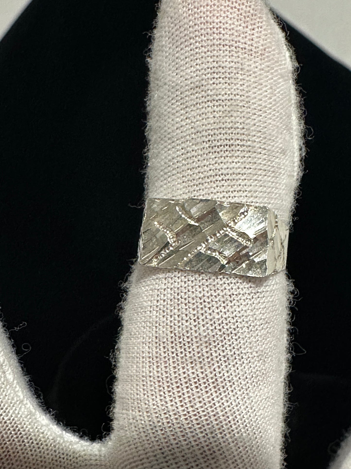 Silver Rectangle Nugget Ring Size 7.75