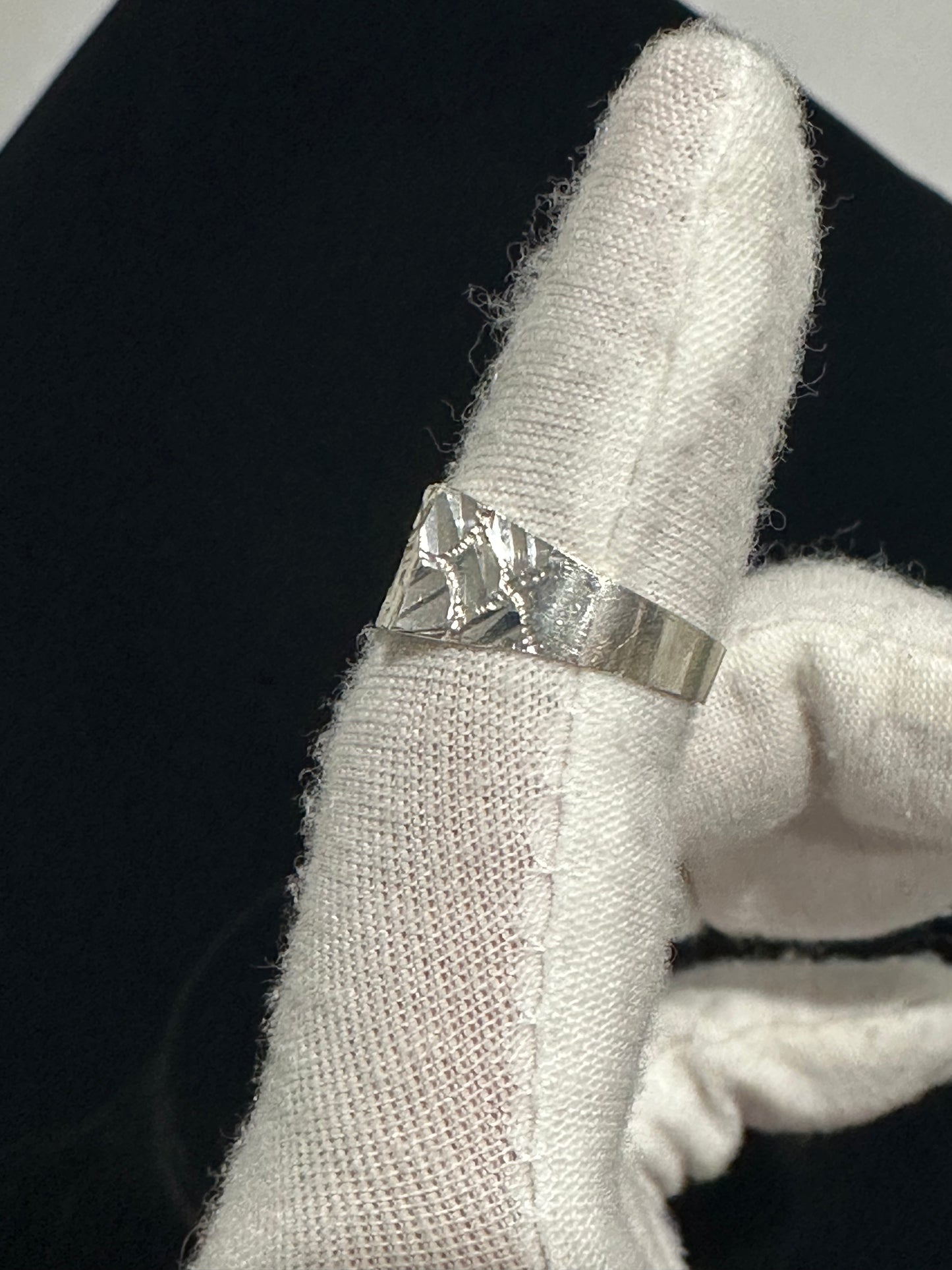 Silver Rectangle Nugget Ring Size 7.75