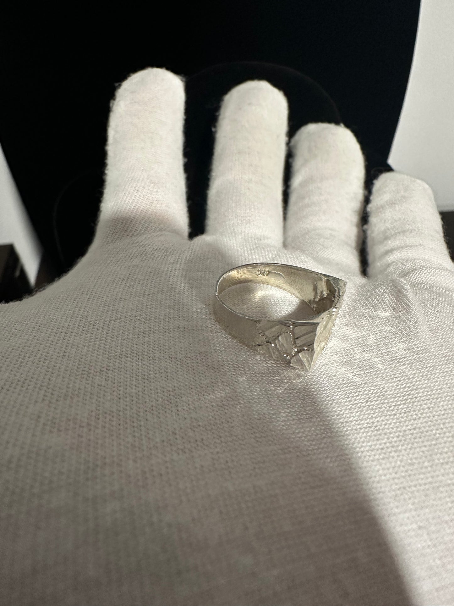 Silver Rectangle Nugget Ring Size 7.75