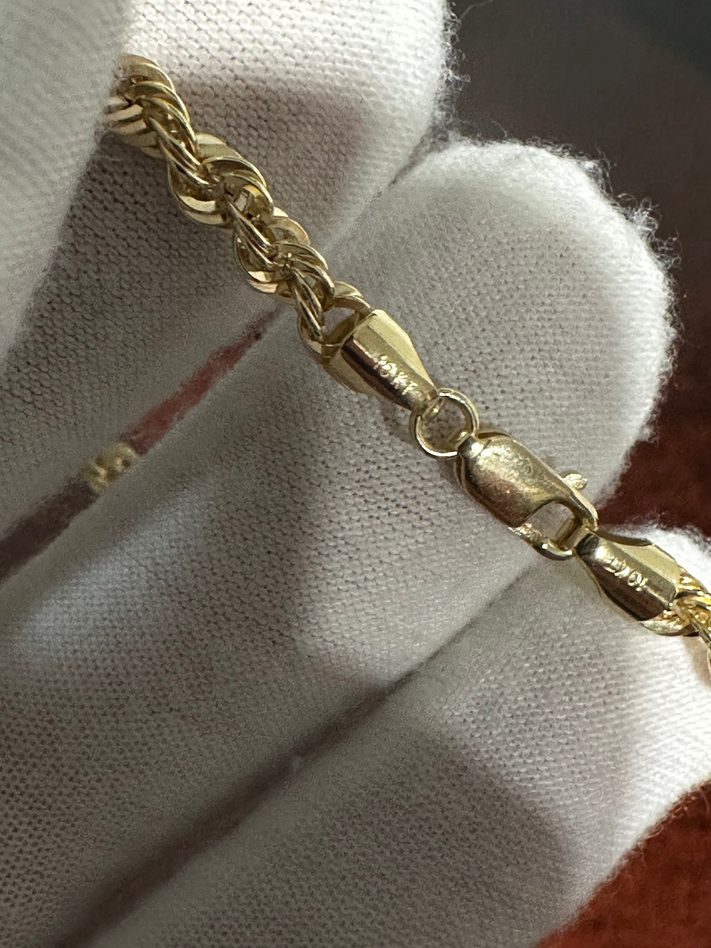 10K Italian Rope Bracelet 7.5”