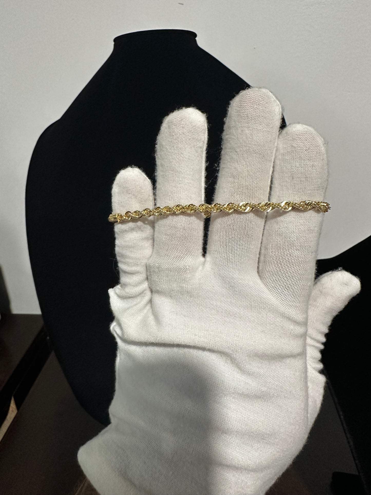 10K Italian Rope Bracelet 7.5”