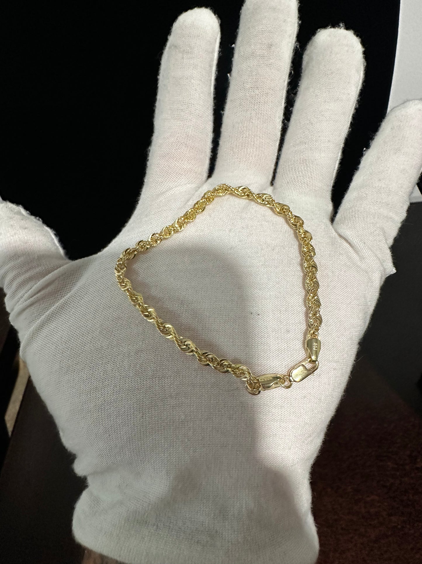 10K Italian Rope Bracelet 7.5”